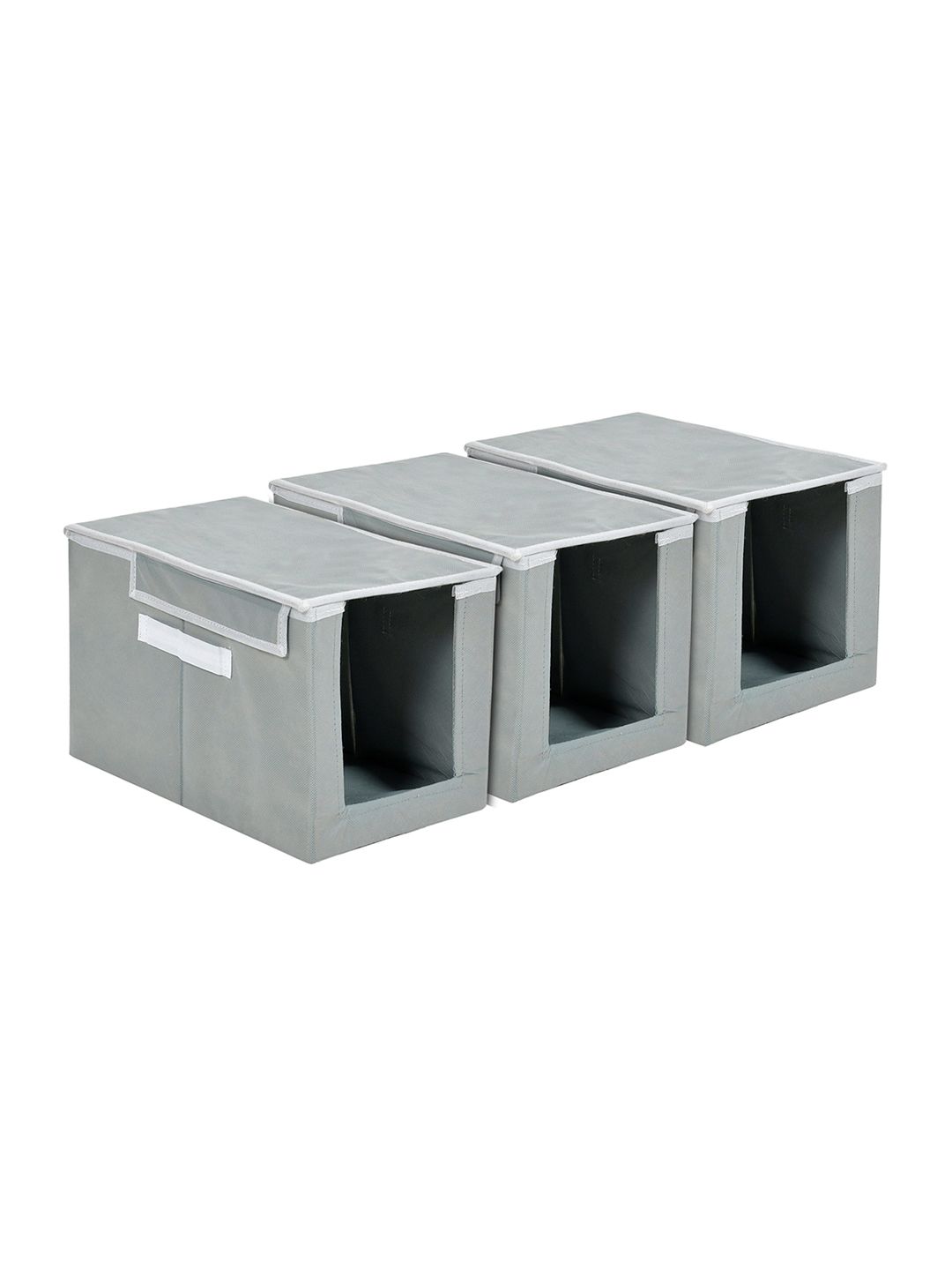 Kuber Industries Set Of 3 Grey Wardrobe Organizers Price in India