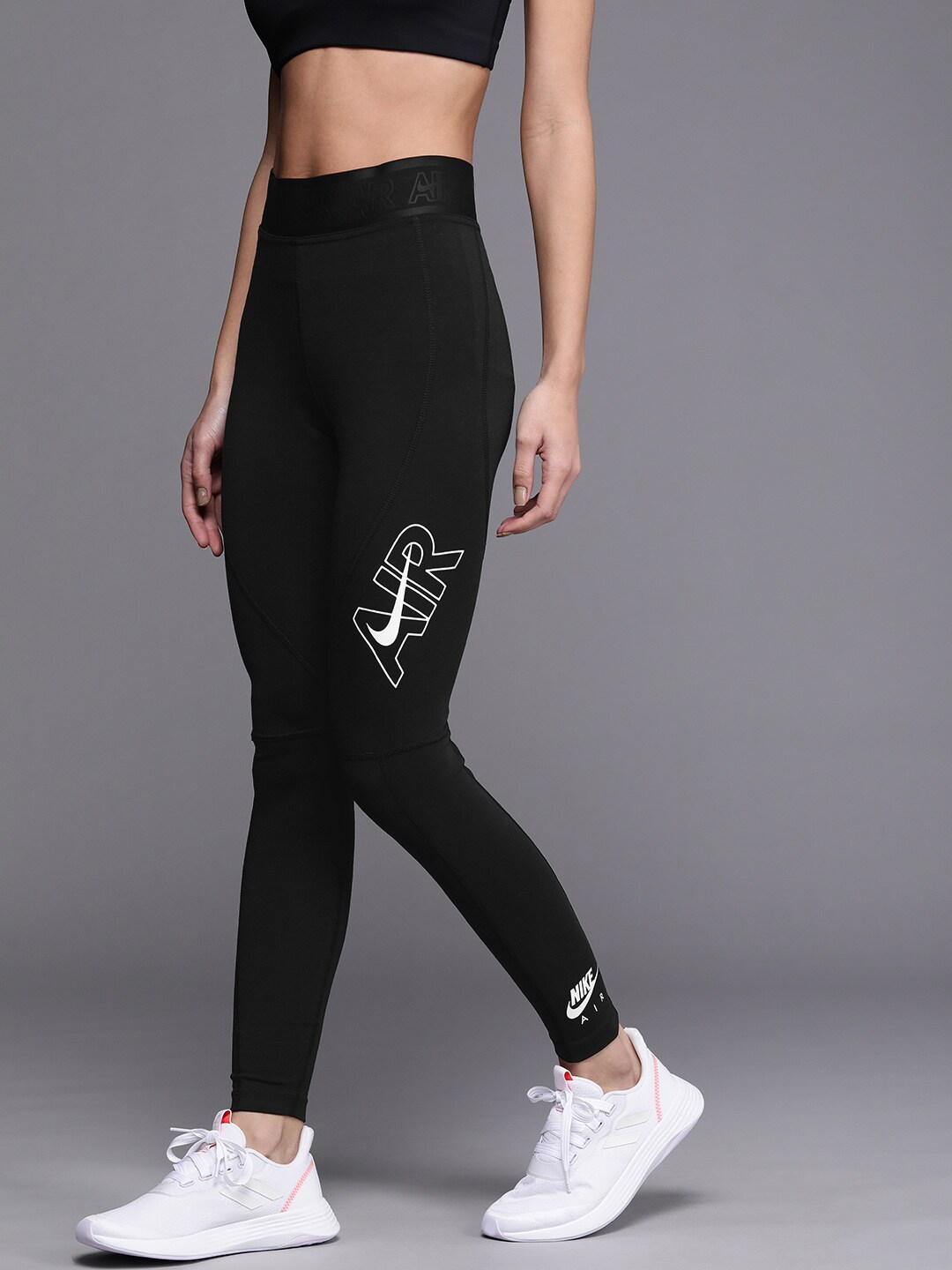 Nike Air Women Black Printed High-Rise Tights Price in India