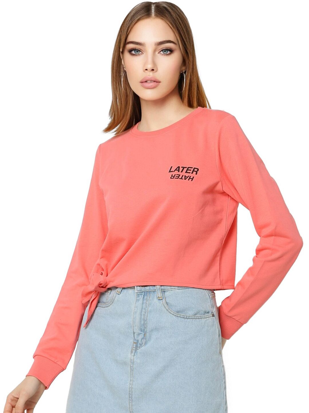 ONLY Women Pink Sweatshirt Price in India