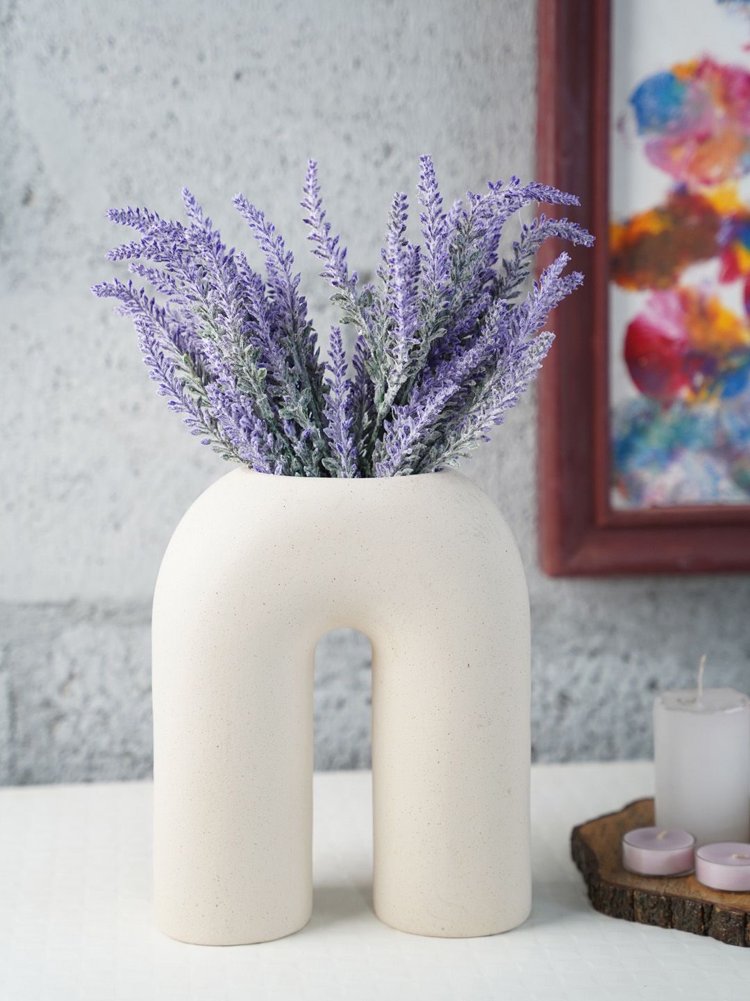 Folkstorys White Solid Sculptural Ivory Ceramic Vase Price in India