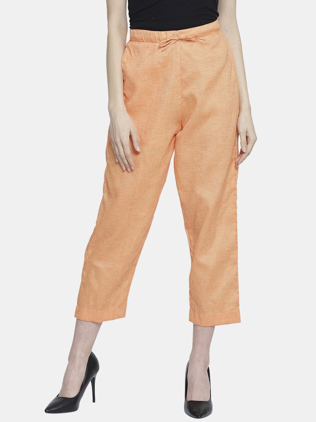 Enchanted Drapes Women Orange Trousers Price in India