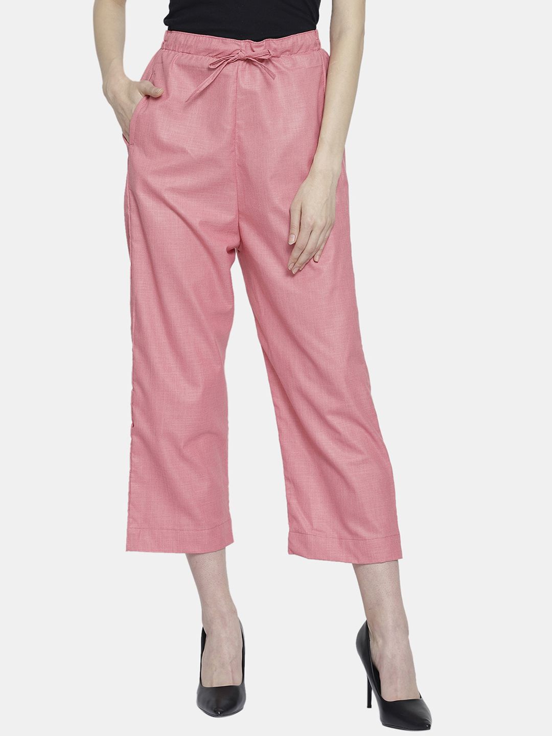 Enchanted Drapes Women Pink Culottes Trousers Price in India