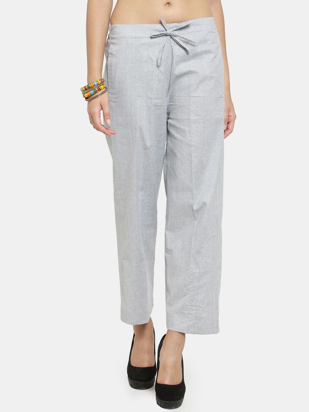 Enchanted Drapes Women Grey Trousers Price in India