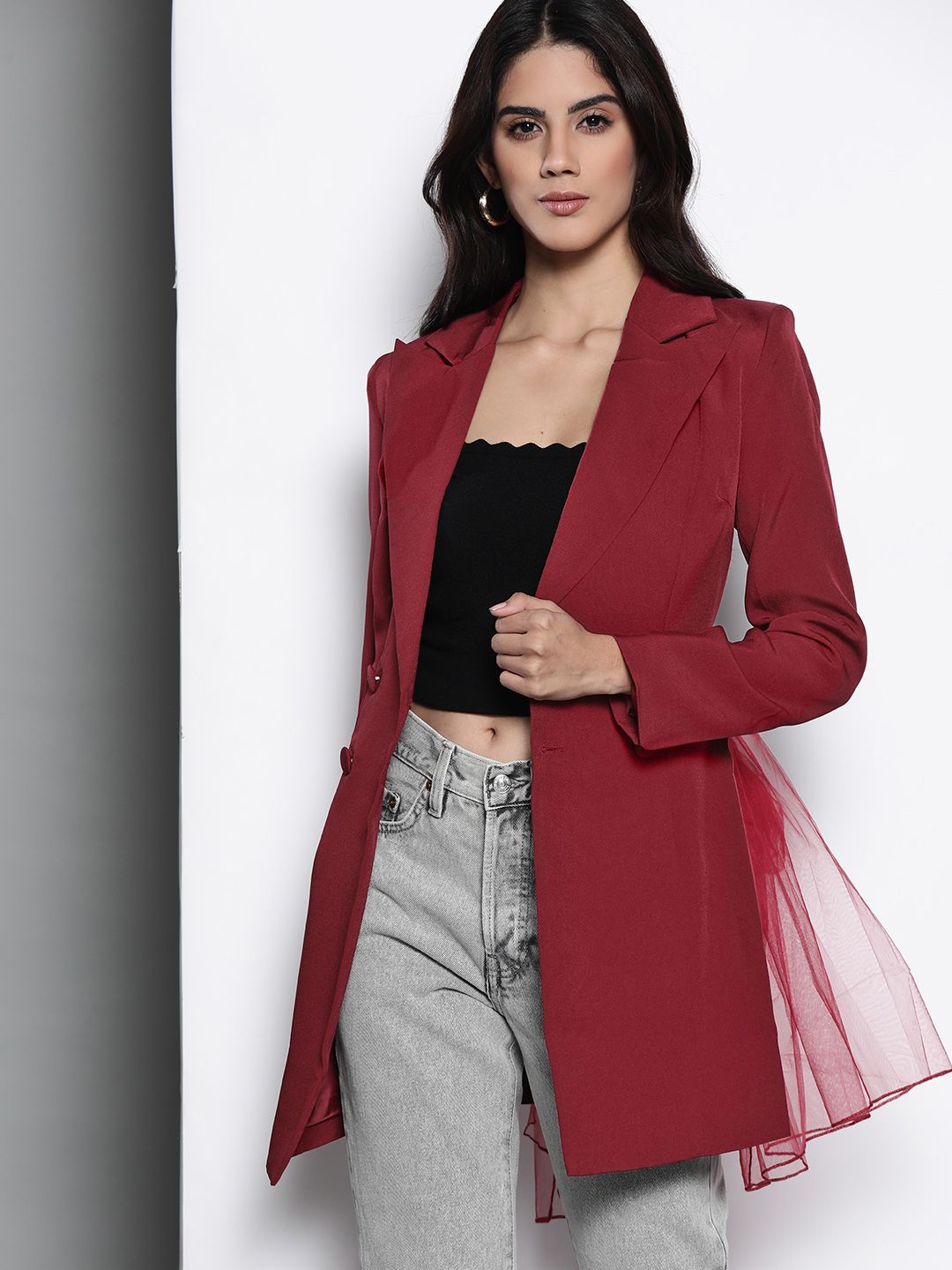 Missguided Women Belted Red Blazer Price in India
