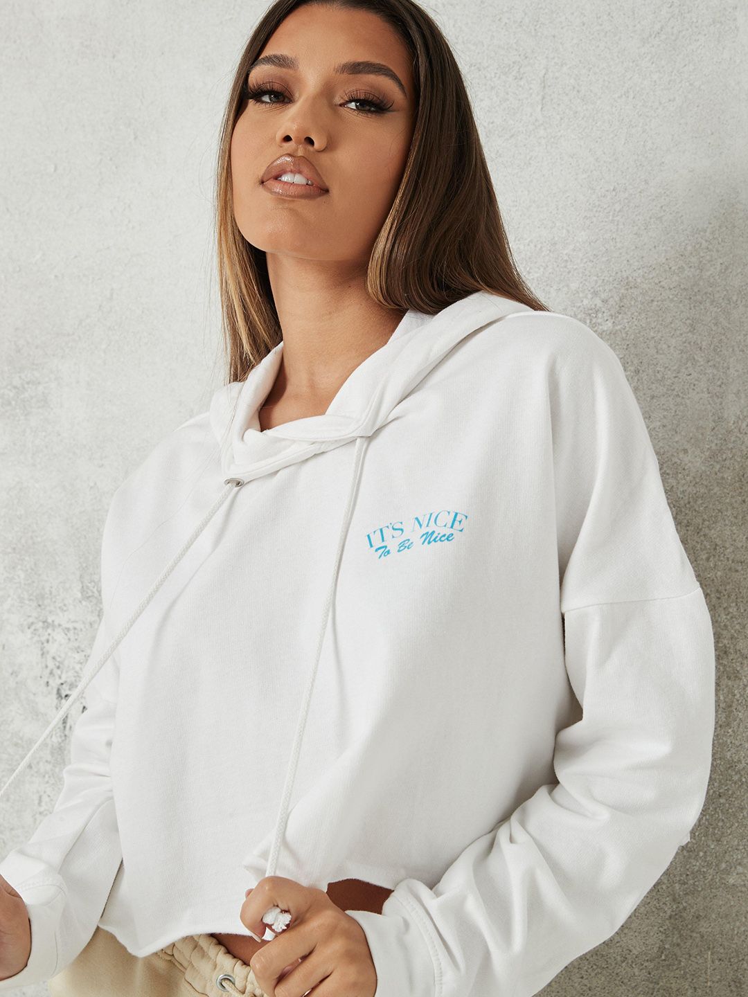 Missguided Women White Hooded Sweatshirt Price in India