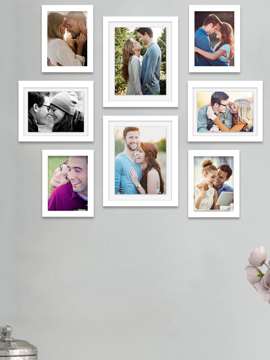 Art Street Set Of 8 White Solid Photo Frames Price in India