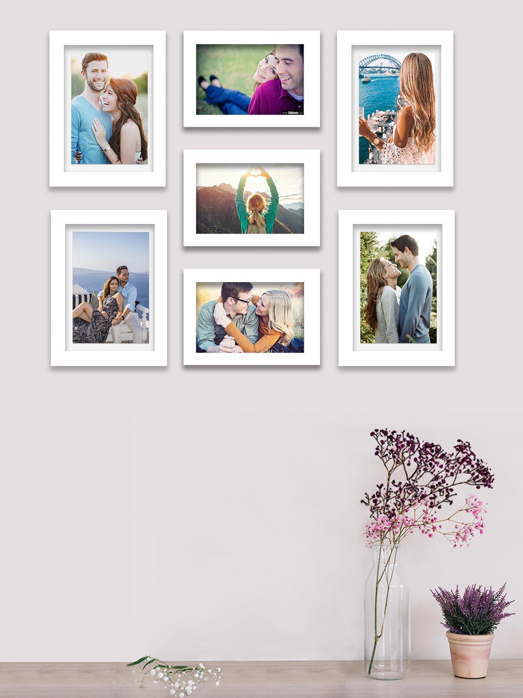 Art Street Set Of 7 White Solid Wooden Wall Photo Frame Price in India