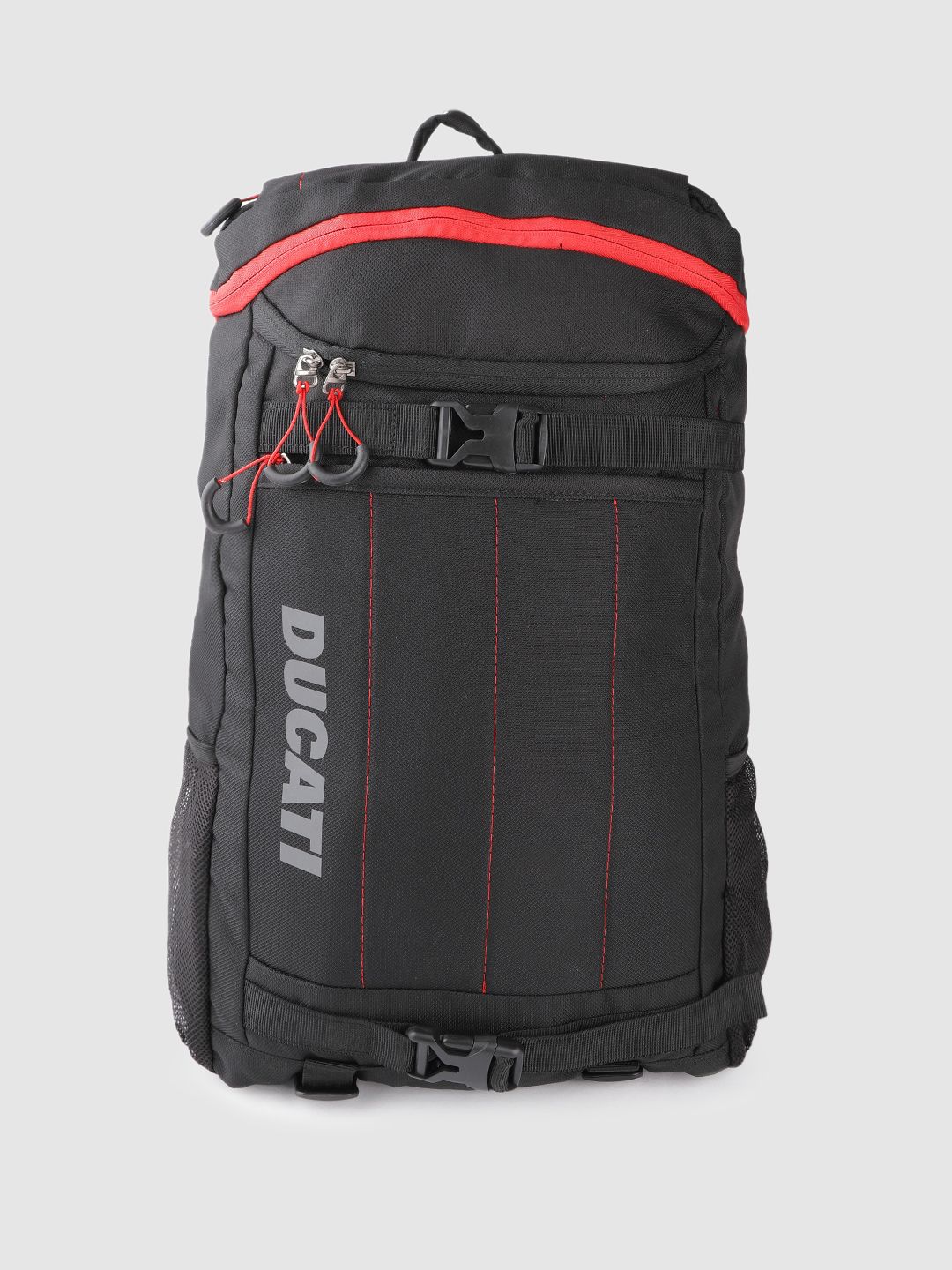 Ducati Unisex Black & Red Brand Logo Print Backpack Price in India