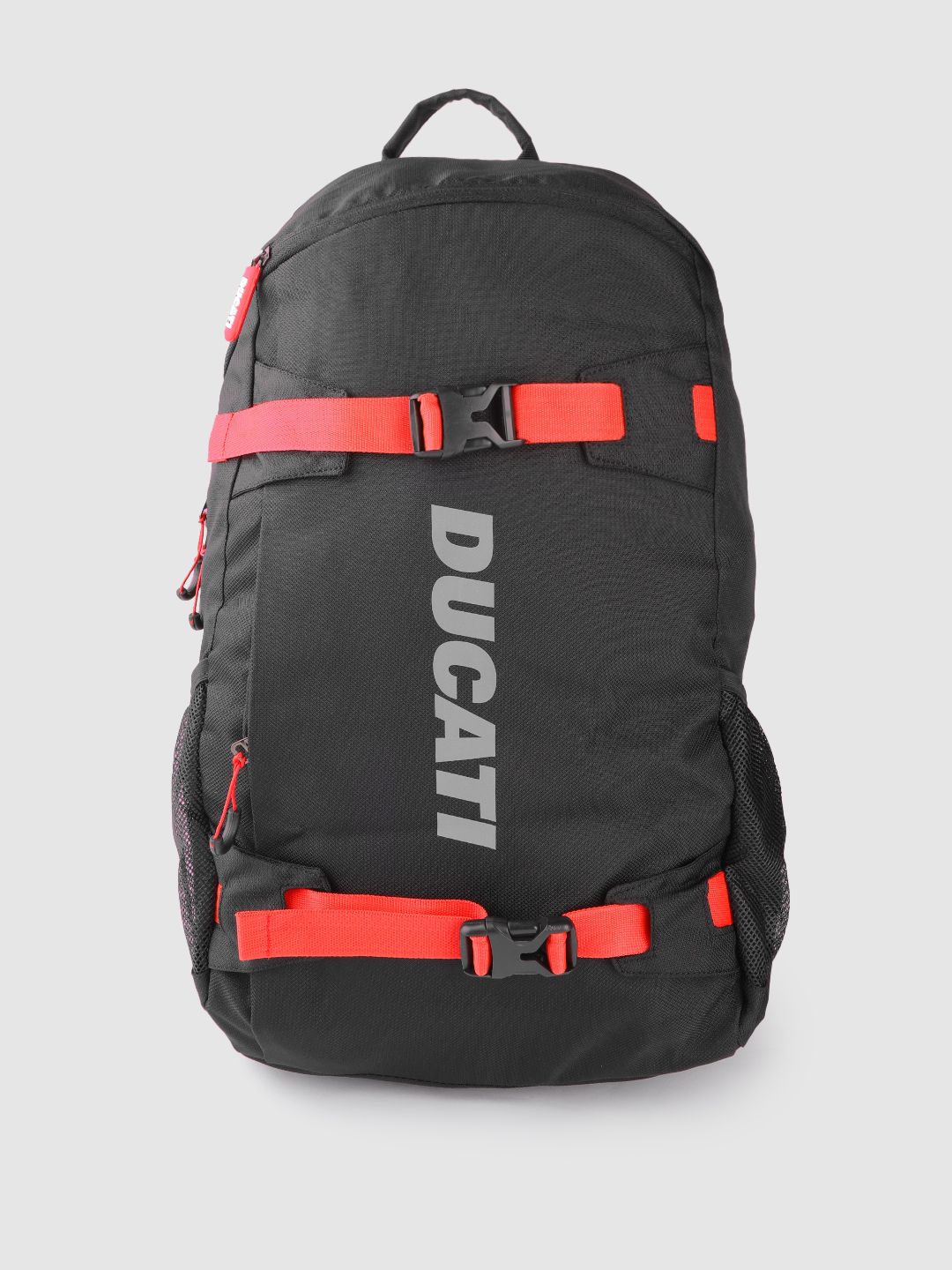 Ducati Unisex Black & Red Brand Logo Print Backpack Price in India