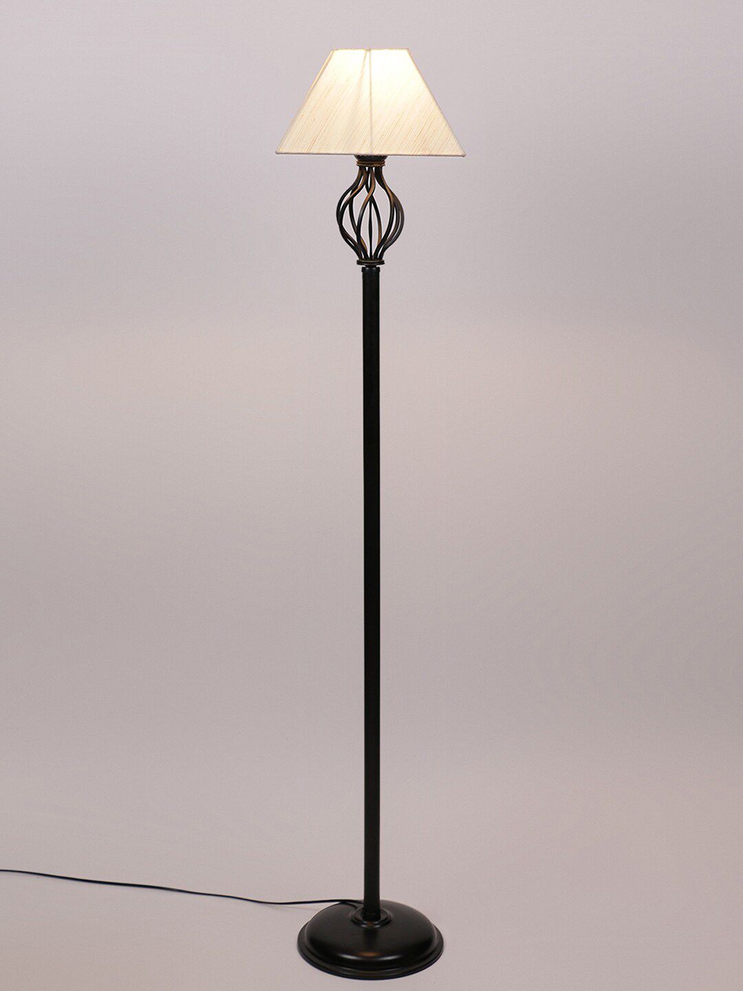 Devansh White & Black Wrought Iron Floor Lamp Price in India