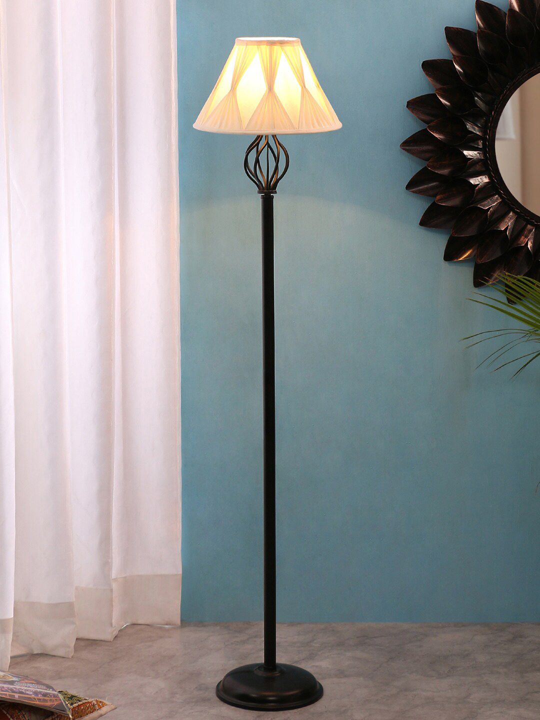 Devansh Off-White Wrought Iron Floor Lamp Price in India