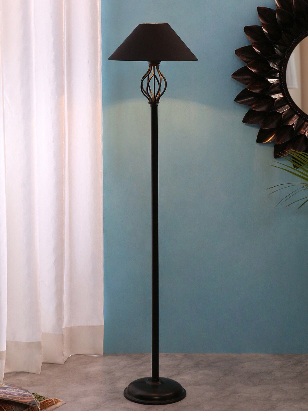 Devansh Black Iron Floor Lamp Price in India