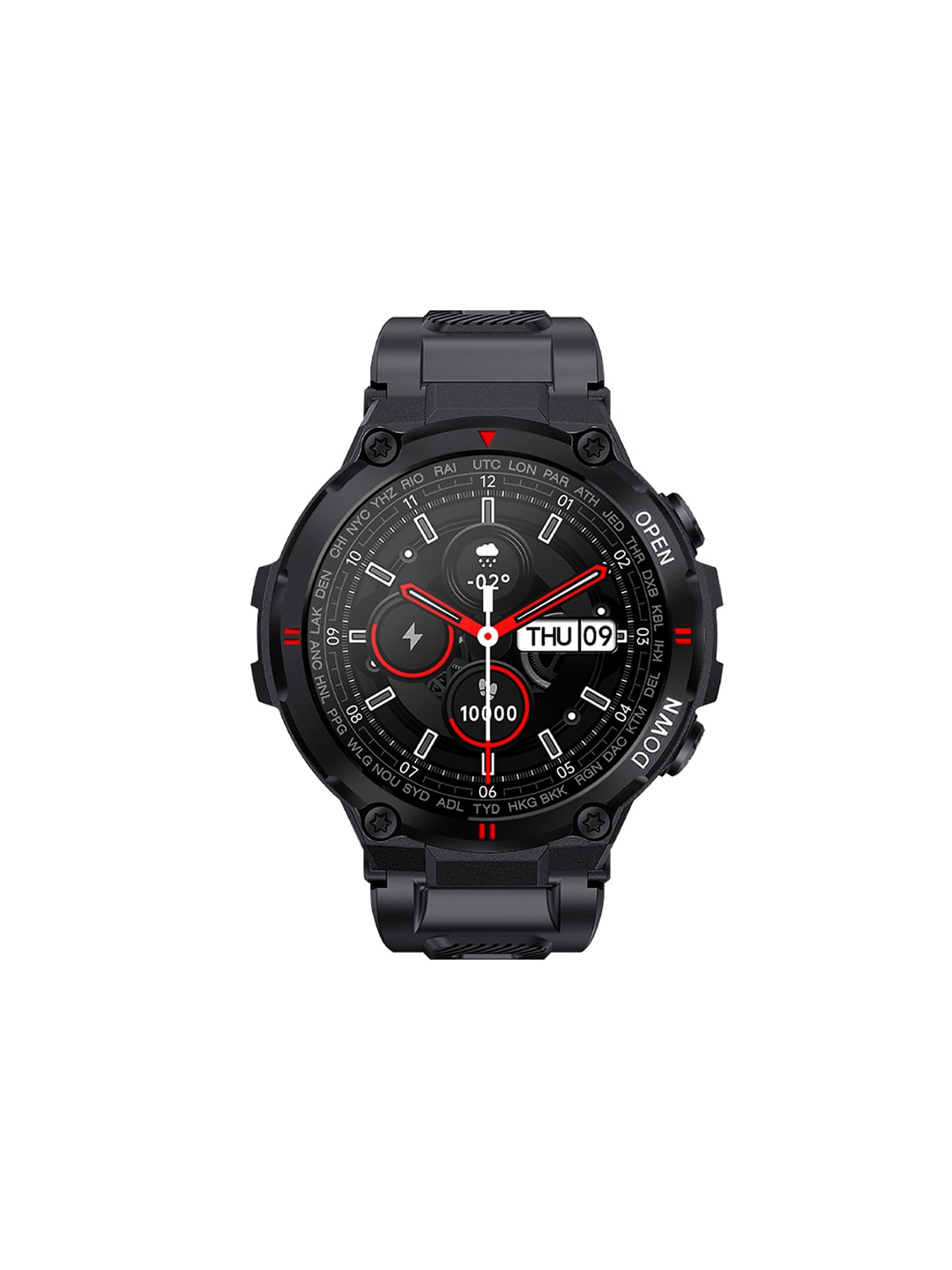 JUST CORSECA Black Ray K'ANAB!S Calling Smartwatch with IP68 and Sports Watch Price in India