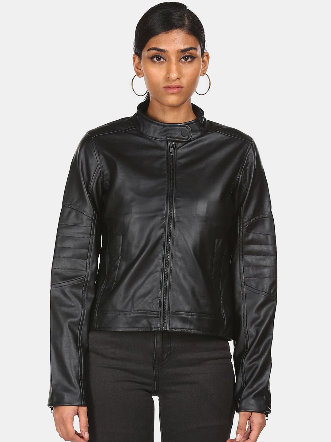 Sugr Women Black Biker Jacket Price in India