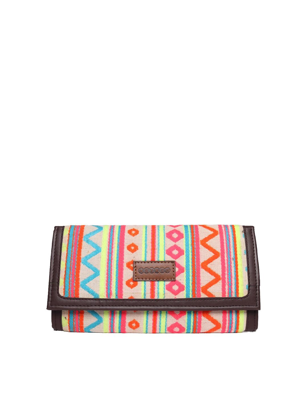 ASTRID Women Multicoloured Woven Design Canvas Two Fold Wallet Price in India