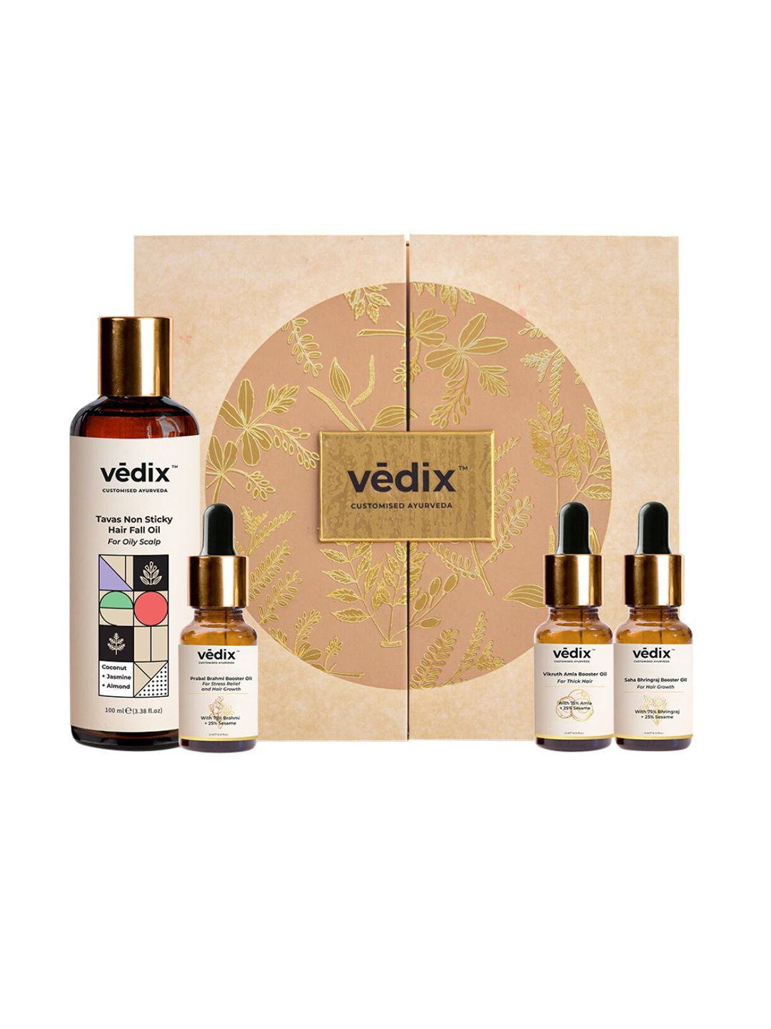 VEDIX Customized Ayurvedic Anti Hair Fall Oil Combo-4 Pieces Price in India