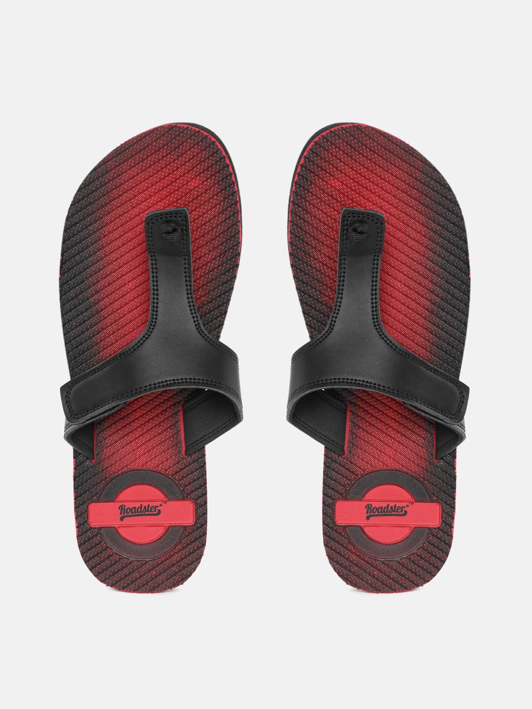 Roadster Women Black & Red Solid Thong Flip-Flops Price in India
