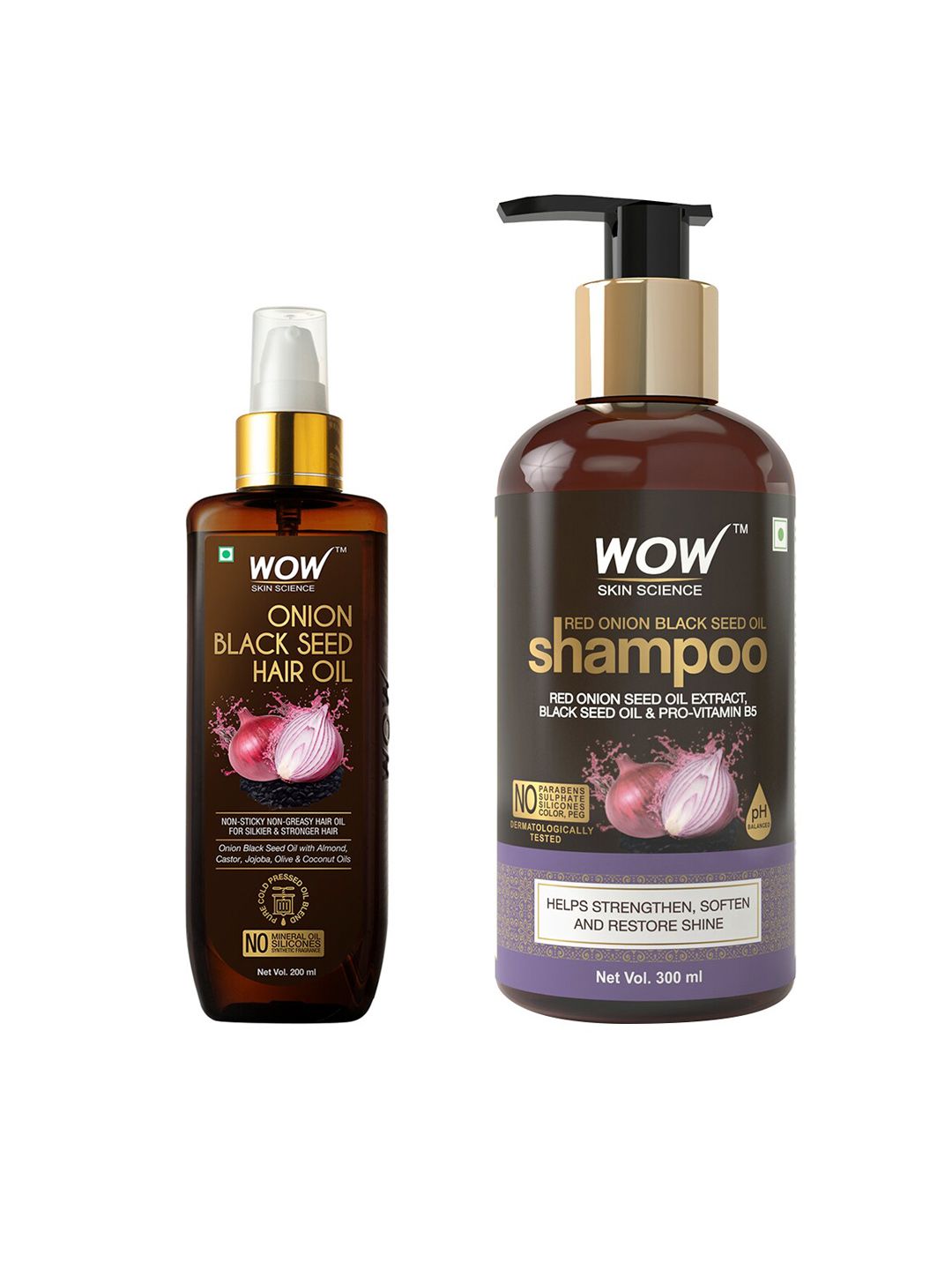WOW SKIN SCIENCE Set of Onion Black Seed Oil Shampoo & Hair Oil Price in India