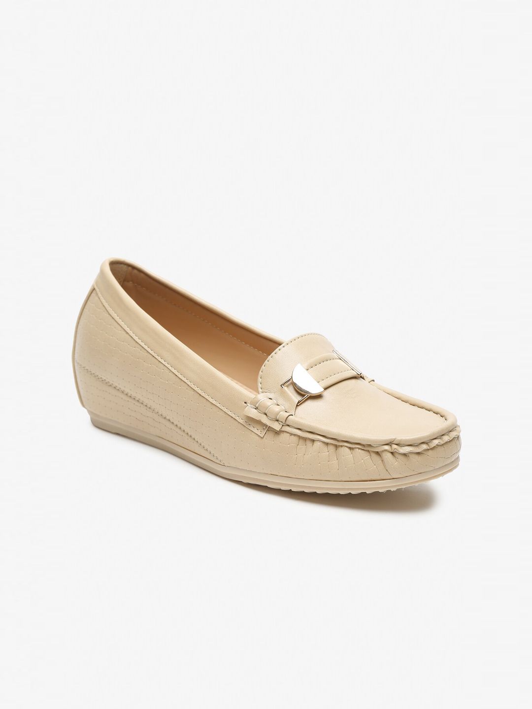 Flat n Heels Women Beige Loafers Price in India