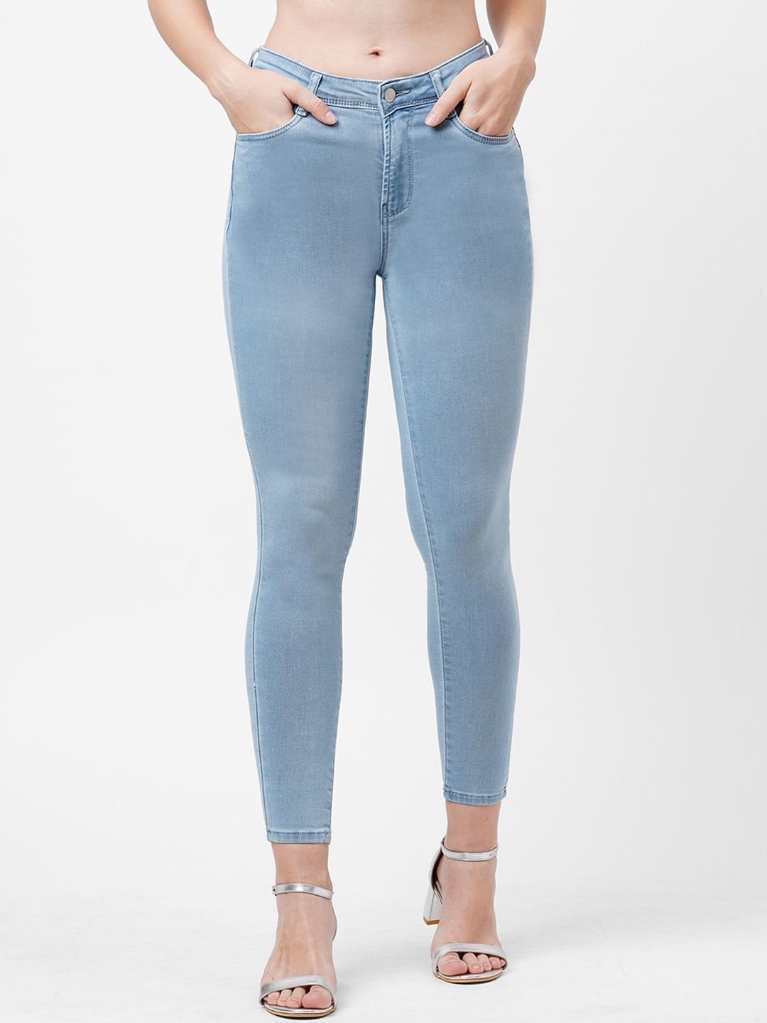 Kraus Jeans Women Blue Skinny Fit High-Rise Stretchable Jeans Price in India