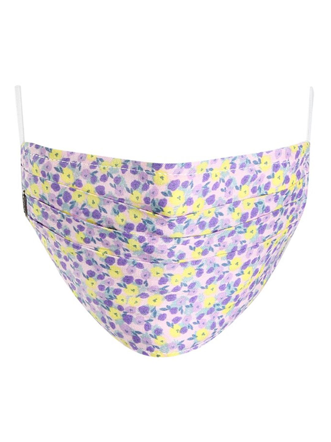 Kazo Women Purple & Yellow Micro Ditsy Printed 3-ply Outdoor Face Masks Price in India