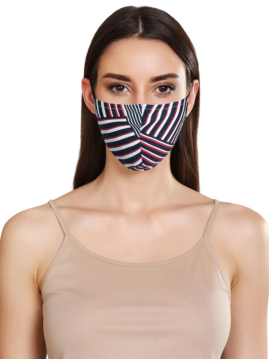 Kazo Women Cotton Reusable Geo Print Face Mask Price in India