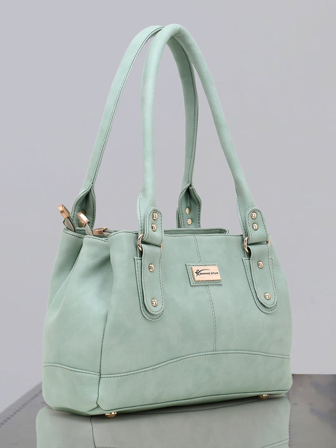 SHINING STAR Green PU Structured Shoulder Bag Price in India