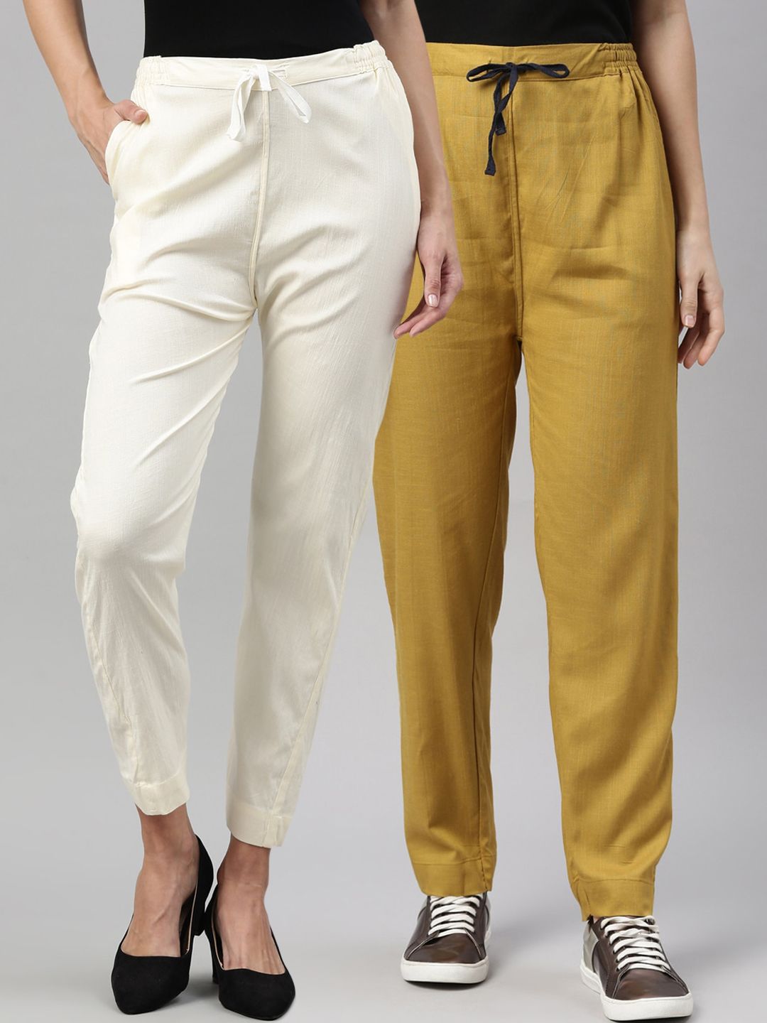 Kryptic Women Pack of 2 Trousers Price in India