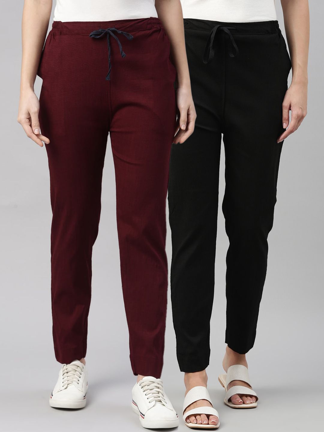 Kryptic Women Pack of 2 Trousers Price in India