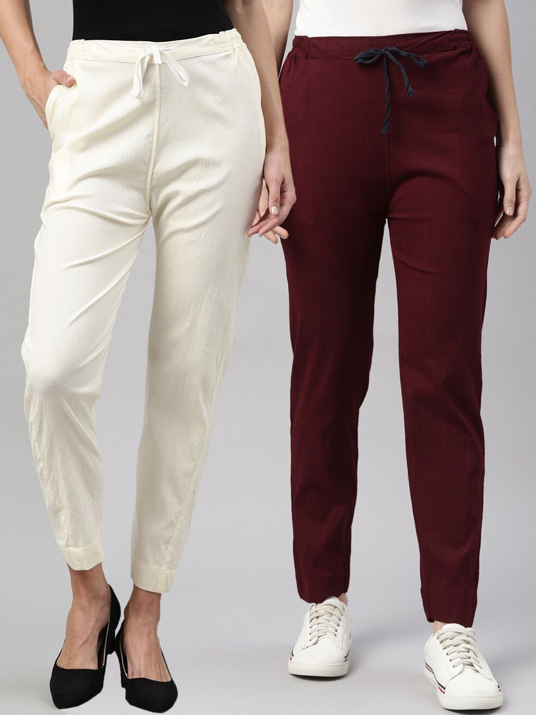 Kryptic Women Pack of 2 Trousers Price in India