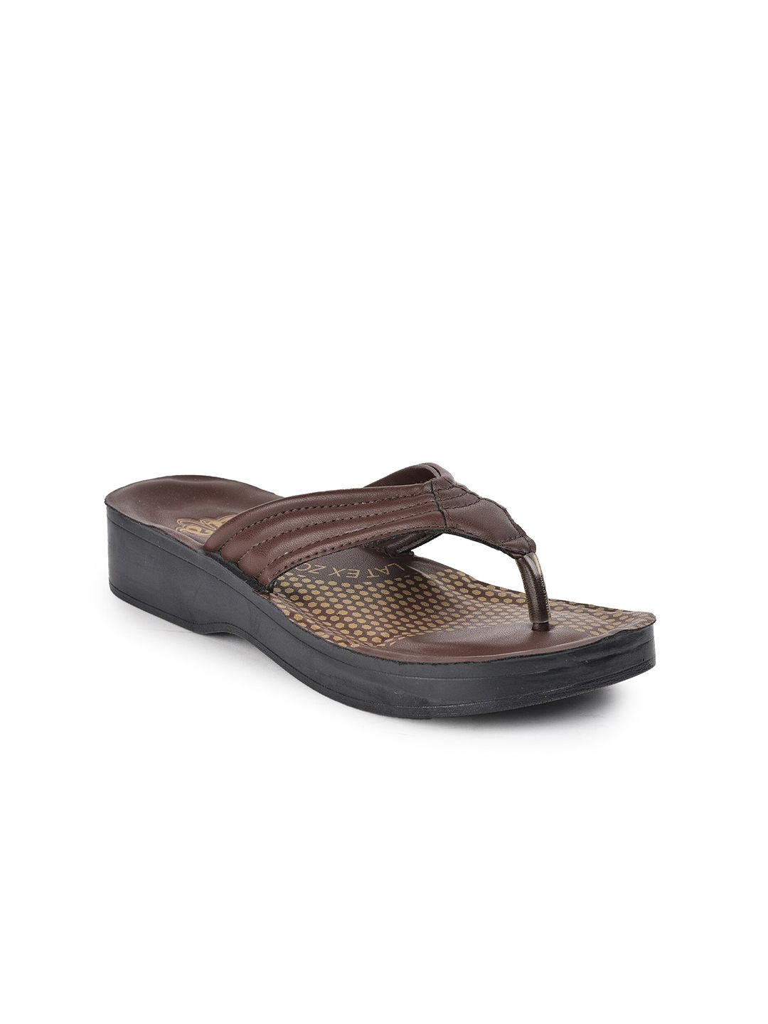 Liberty Women Brown Printed Rubber Sliders Price in India