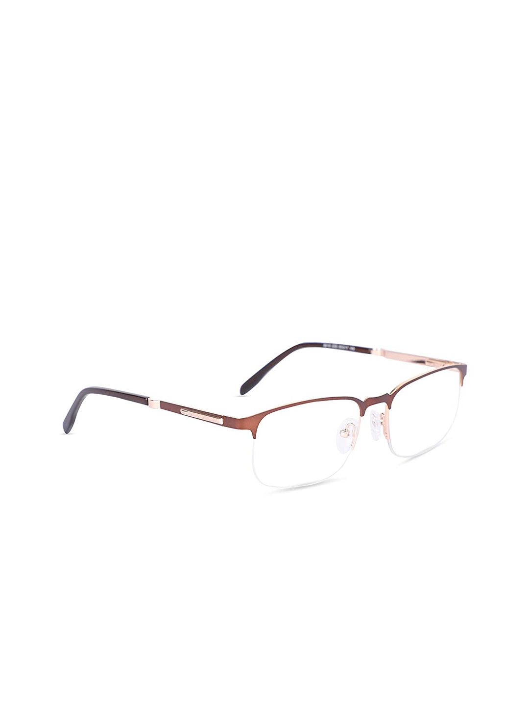 MARC LOUIS Unisex Brown Rimless Square Frames ML8018-C2 FR Price in India