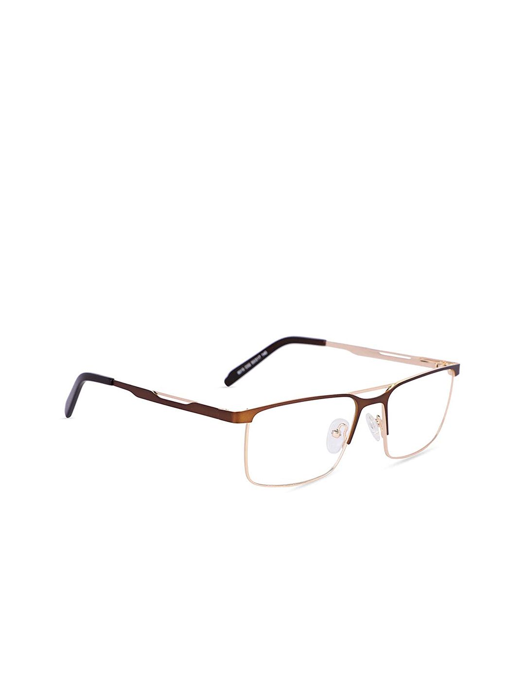 MARC LOUIS Unisex Brown & Gold-Toned Full Rim Rectangle Frames ML8015-C2 FR Price in India