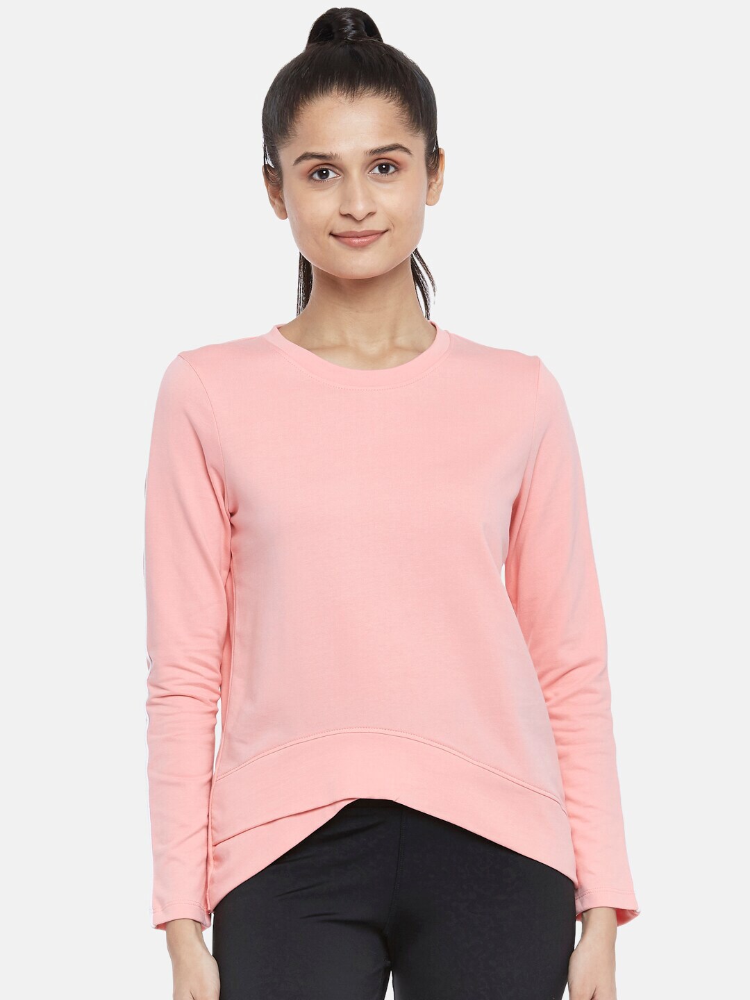Ajile by Pantaloons Women Pink Solid Sweatshirt Price in India