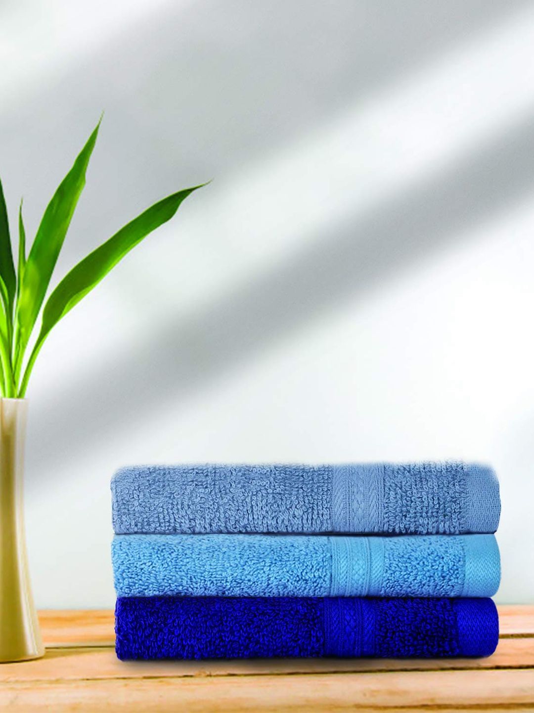 Kawach Blue Set of 3 Antimicrobial 512 GSM Bamboo Face Towels Price in India
