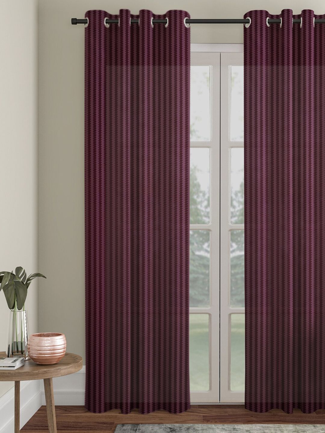 HOSTA HOMES Purple & Pink Quirky Door Curtain Price in India