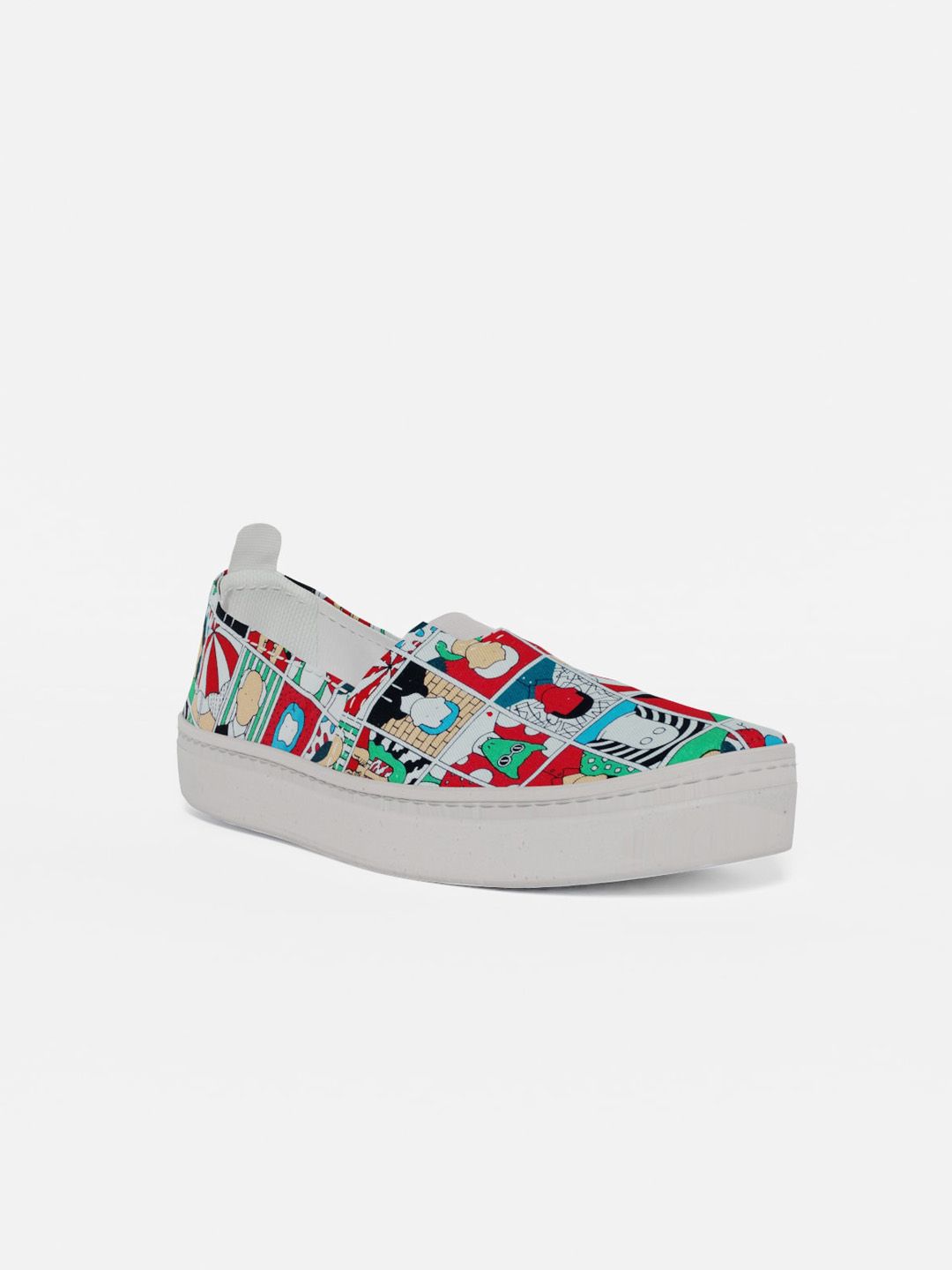 LOKAIT The Sneakers Company Women Multicoloured Printed Slip-On Sneakers Price in India