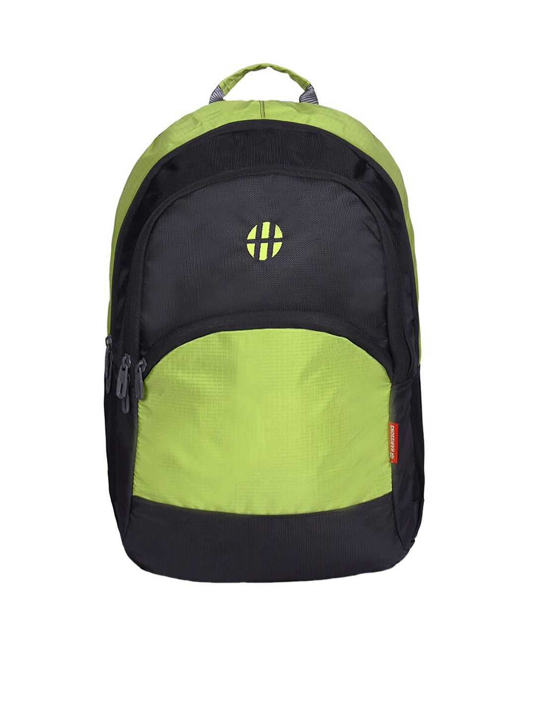 Harissons Unisex Black & Green Colourblocked Backpack Price in India