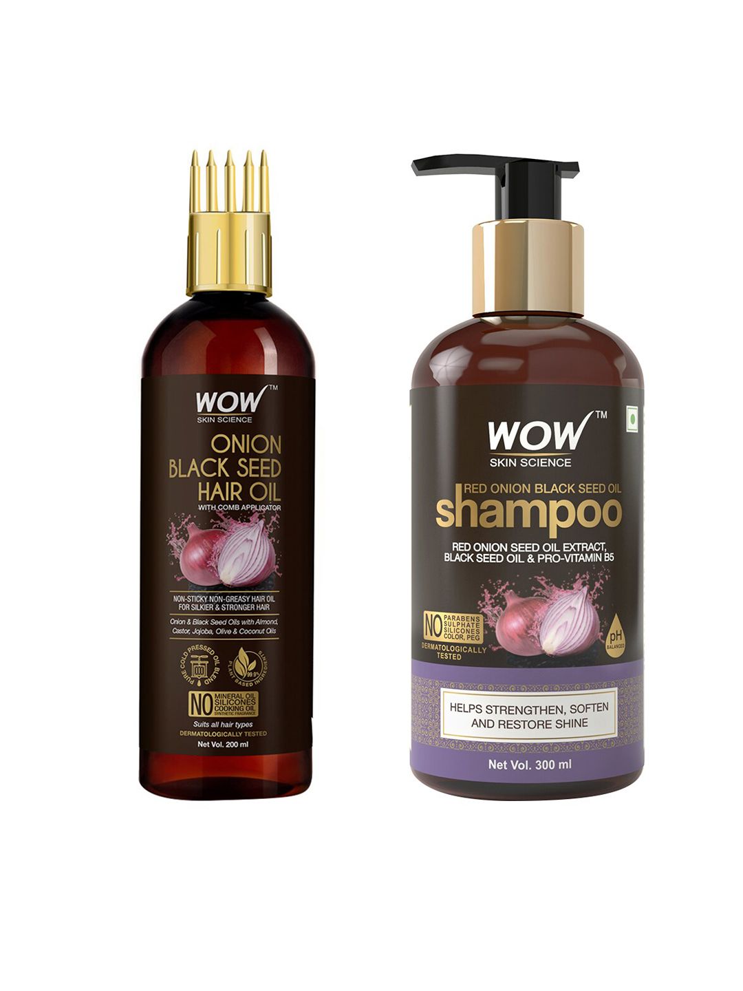 WOW SKIN SCIENCE Set of Onion Black Seed Hair Oil & Shampoo Price in India