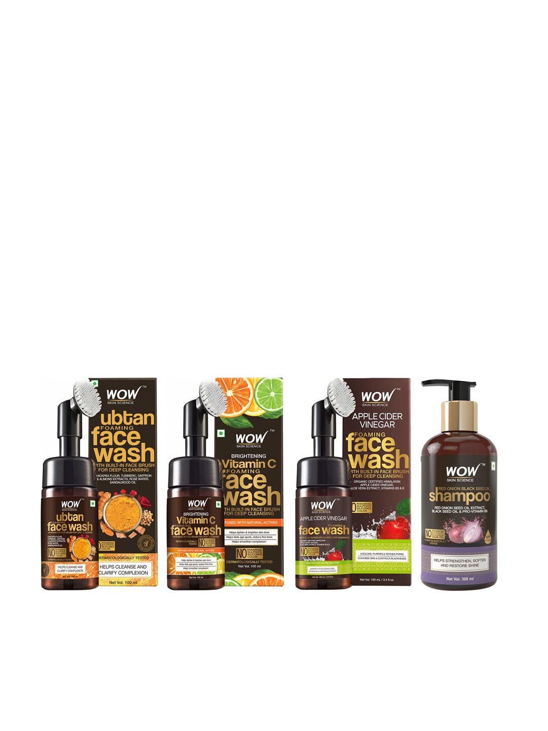 WOW SKIN SCIENCE Set of Onion Black Seed Oil Shampoo & 3 Foaming Face Wash Price in India