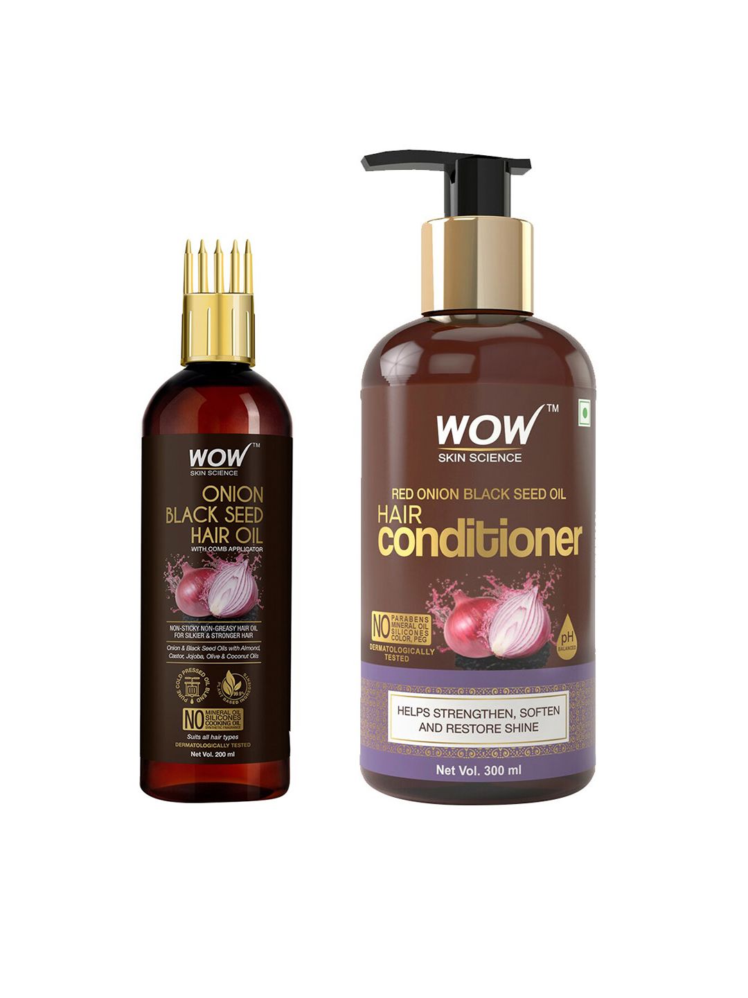 WOW SKIN SCIENCE Set of Onion Black Seed Hair Oil & Red Onion Black Seed Oil Conditioner Price in India