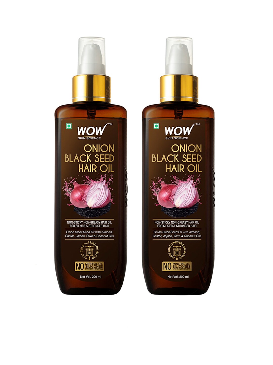 WOW SKIN SCIENCE Set of 2 Onion Black Seed Hair Oil Price in India