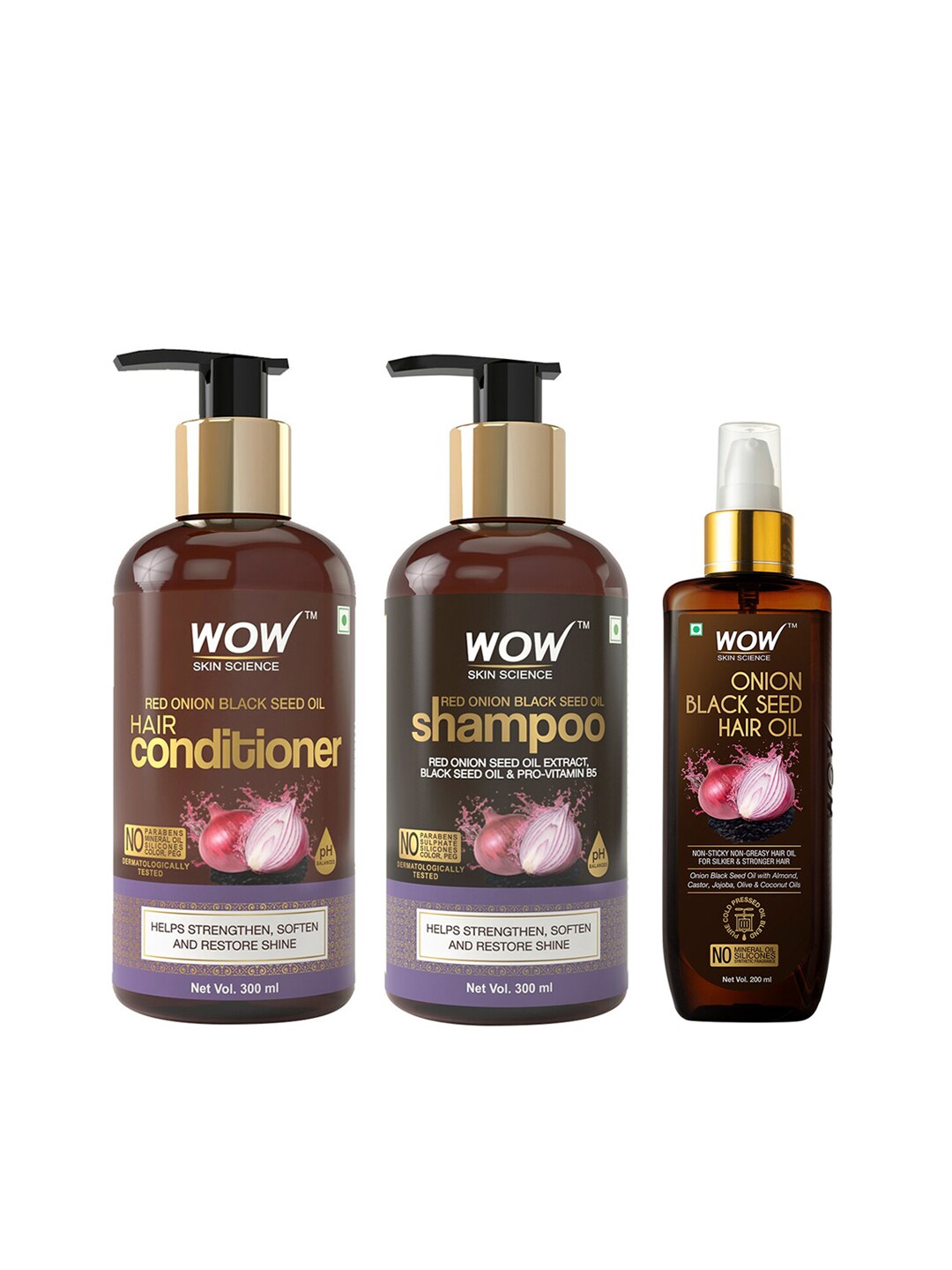 WOW SKIN SCIENCE Set of Hair Oil- Shampoo & Conditioner Price in India