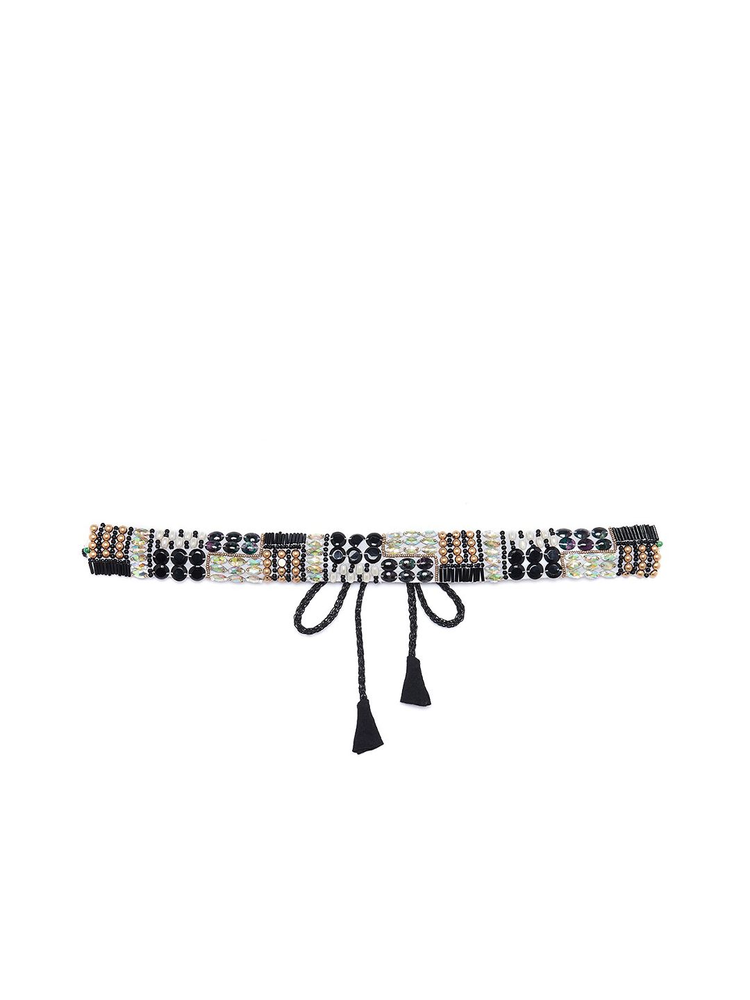 Athena Women Black & White Embellished Belt Price in India