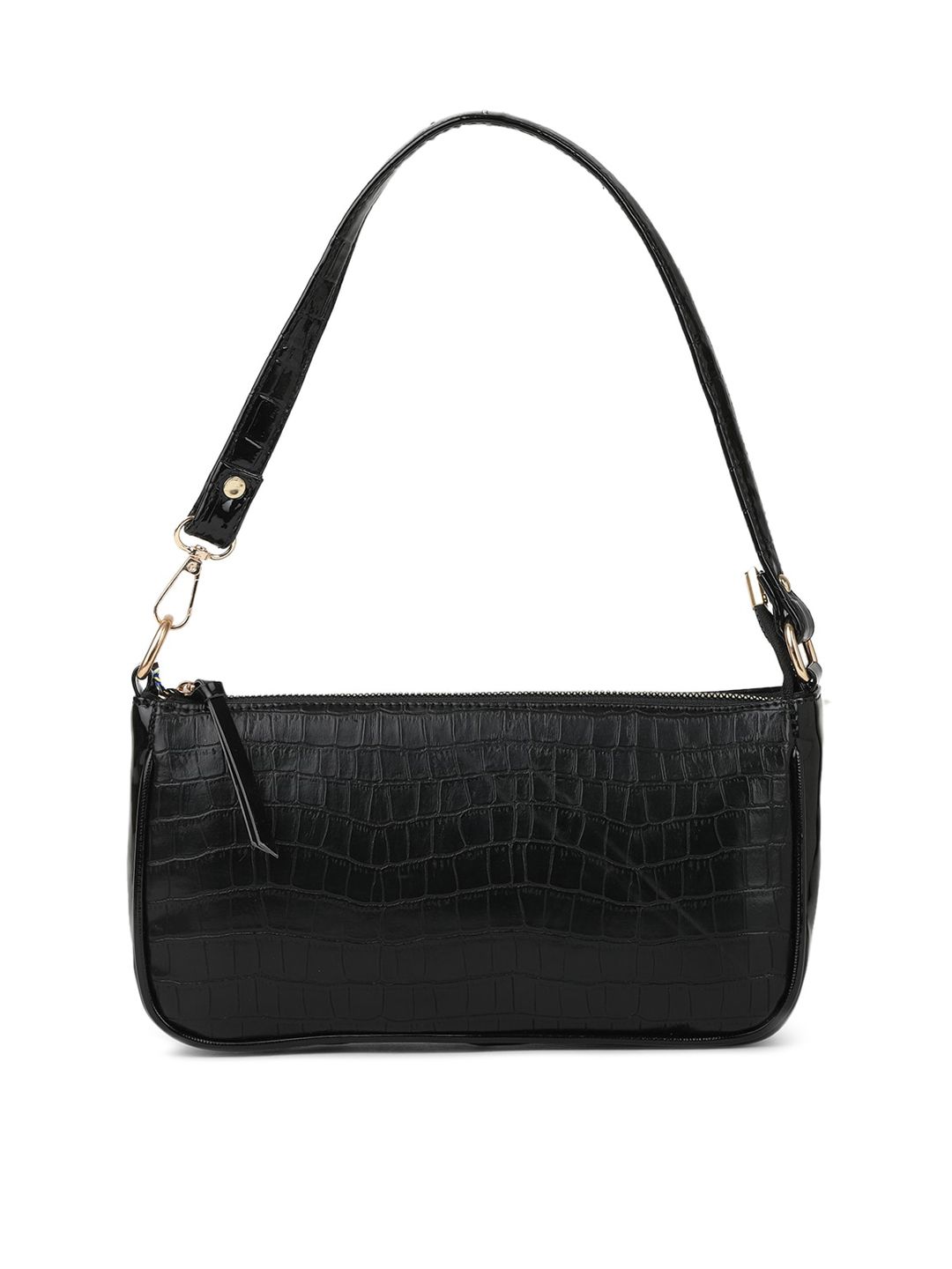 gaura pakhi Black Textured Structured Sling Bag with Tasselled Price in India