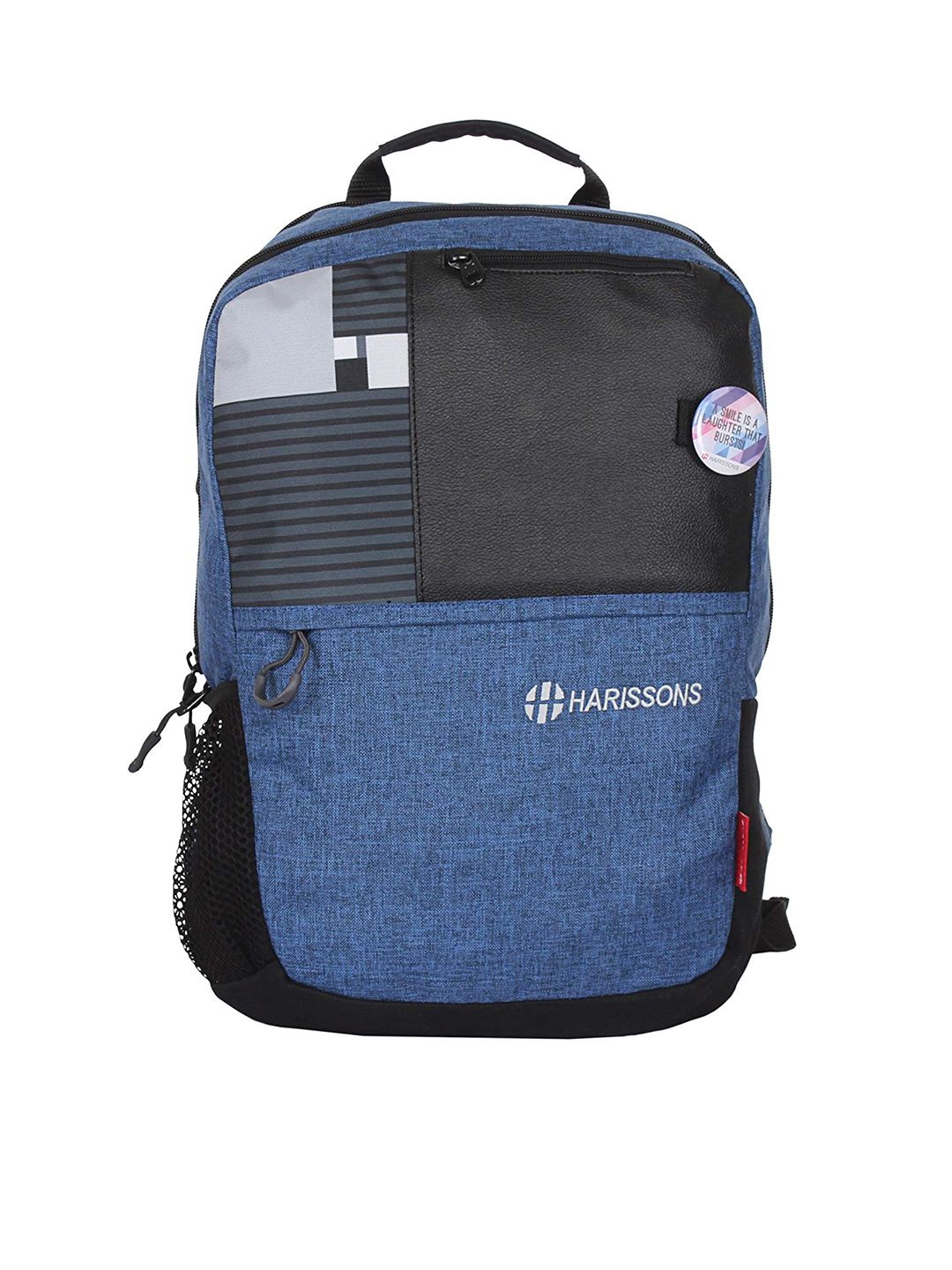 Harissons Unisex Blue & Black Colourblocked Backpack Price in India