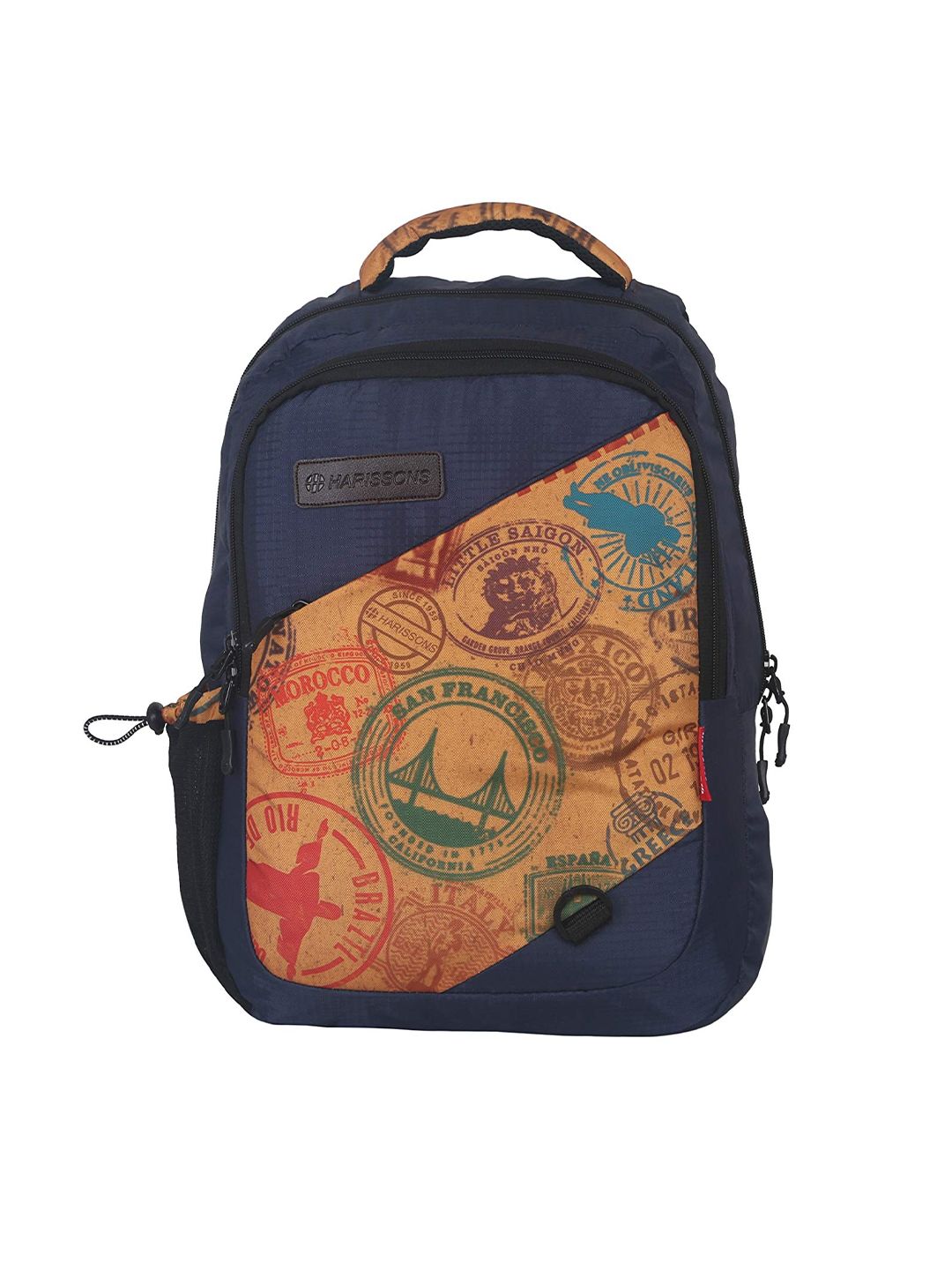 Harissons Adult Blue & Beige Geometric Backpack Price in India