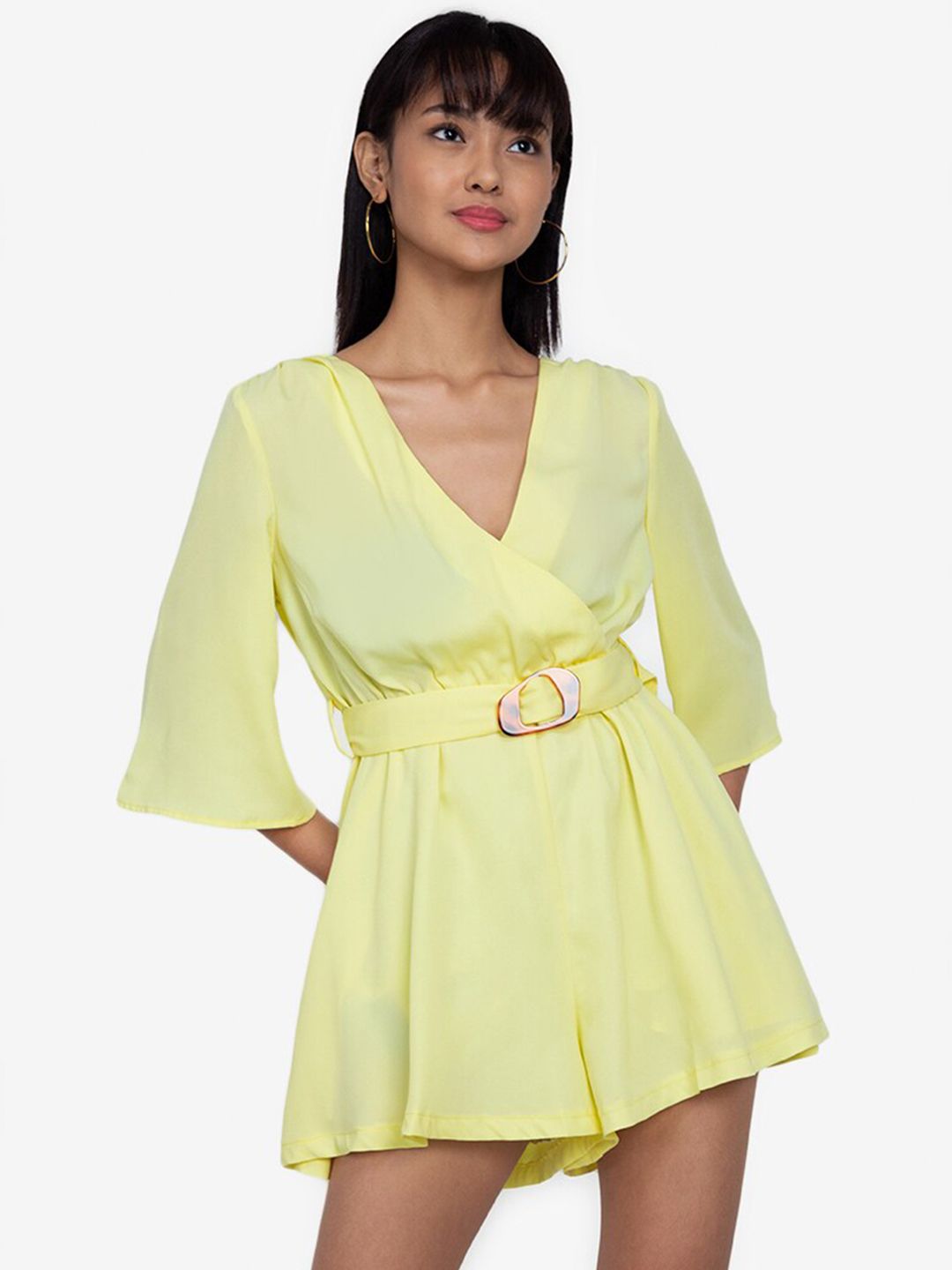 ZALORA BASICS Women Yellow Solid Price in India