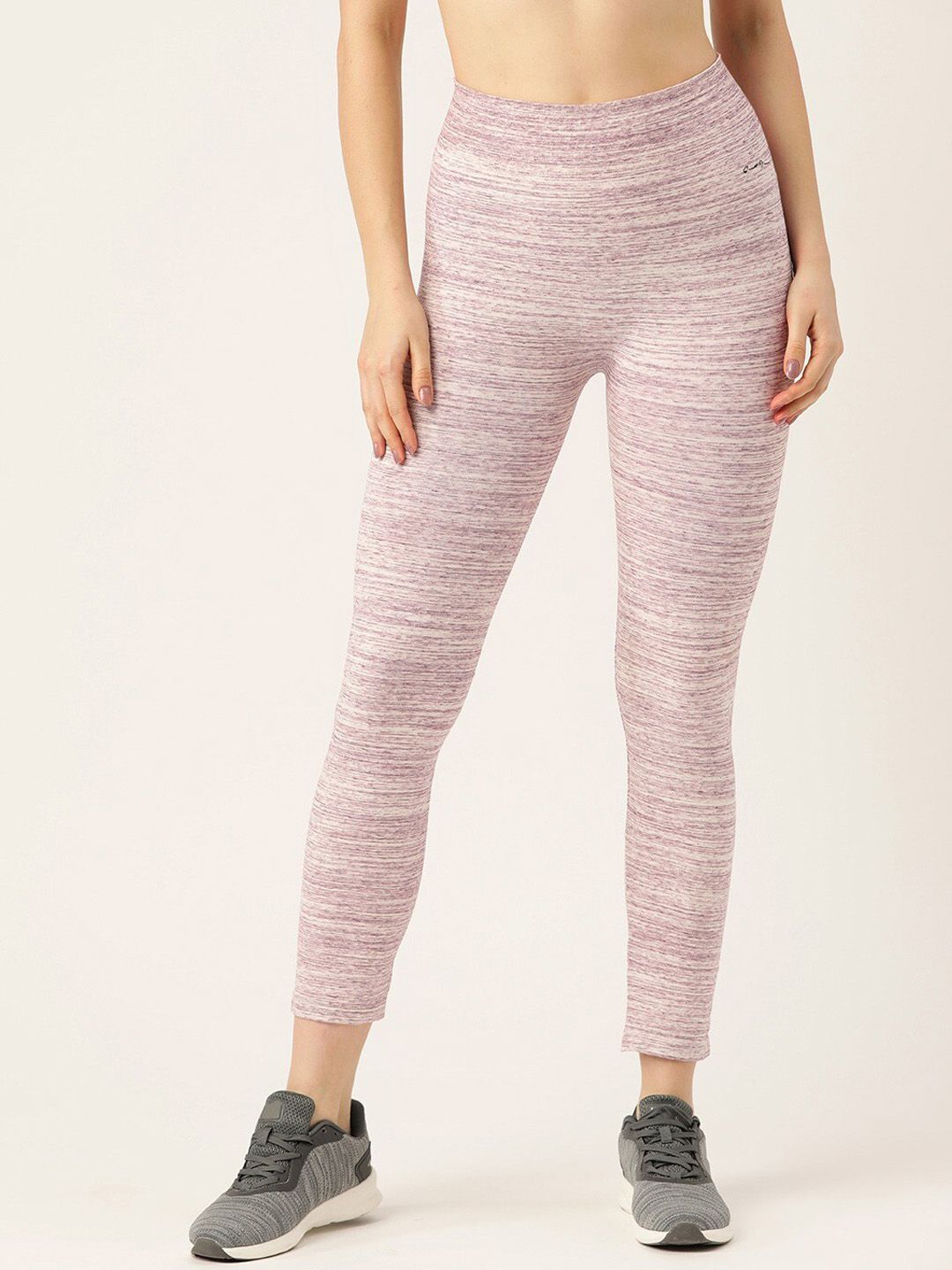 Sweet Dreams Women Lavender Striped Sports Tights Price in India