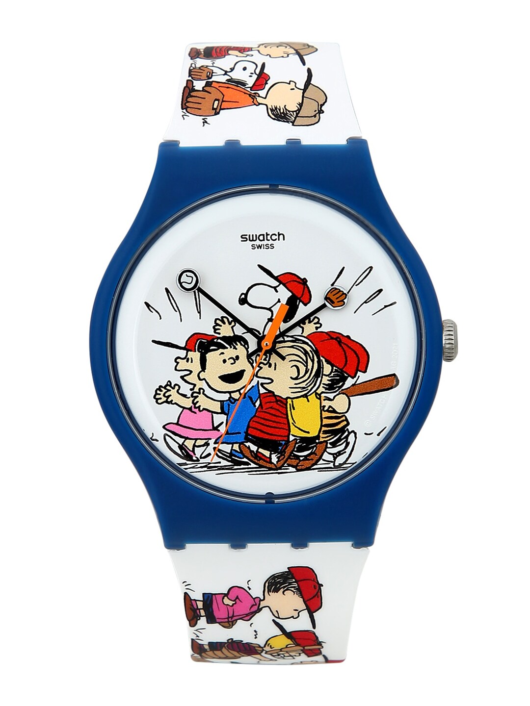 Swatch Unisex White Printed Dial & White Straps Analogue Watch SO29Z107_A Price in India